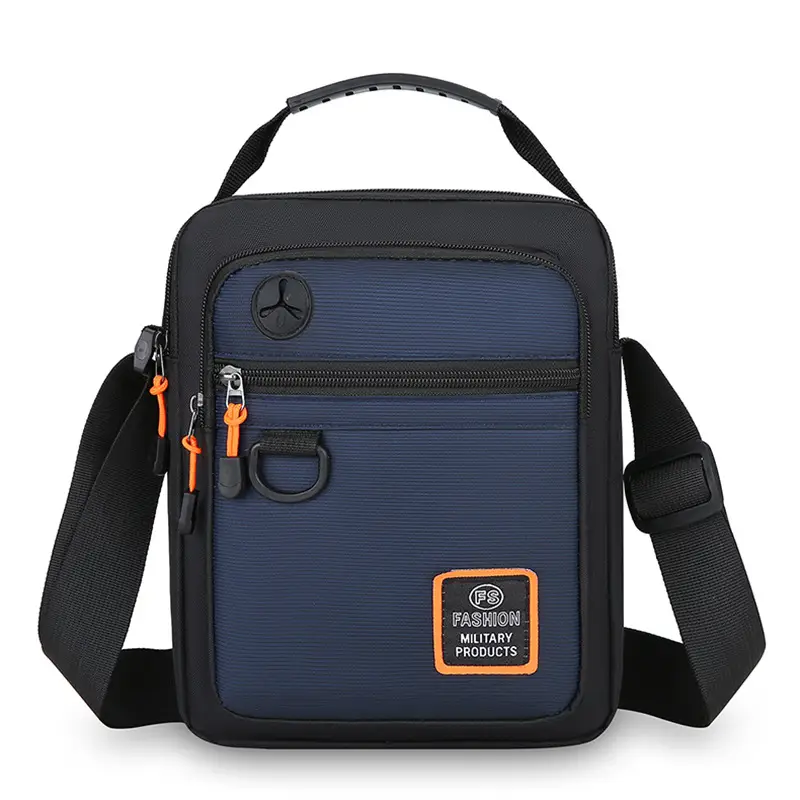New Men's Blue Nylon Shoulder Bag with Crossbody Strap - Image 4