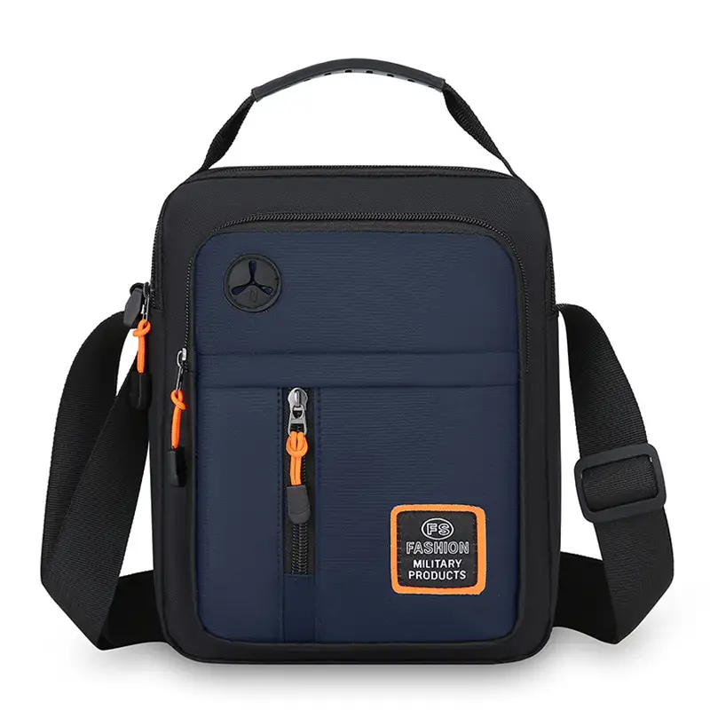 New Men's Blue Nylon Shoulder Bag with Crossbody Strap - Image 8