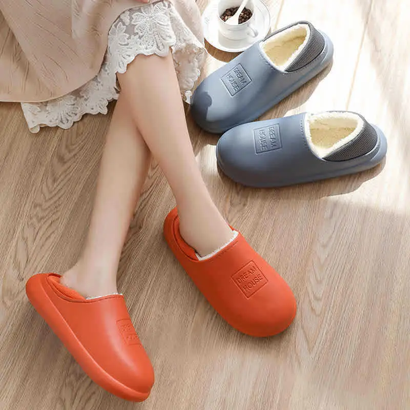 Covered Heel Cotton Slippers for Women in Autumn and Winter Thick-Soled Home Men's Couples Eva Indoor and Outdoor Plush Warm Cotton Shoes Wholesale - Image 16
