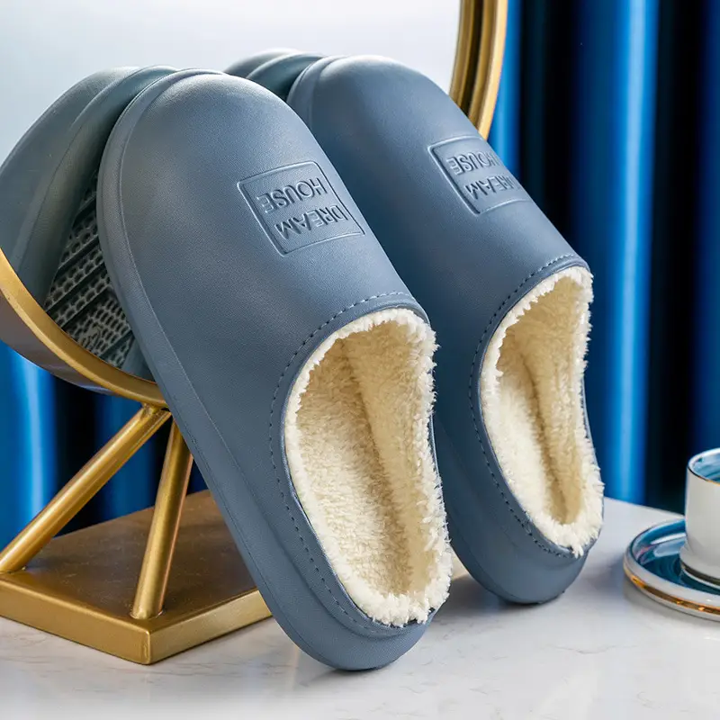 Covered Heel Cotton Slippers for Women in Autumn and Winter Thick-Soled Home Men's Couples Eva Indoor and Outdoor Plush Warm Cotton Shoes Wholesale - Image 10