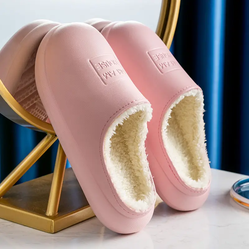 Covered Heel Cotton Slippers for Women in Autumn and Winter Thick-Soled Home Men's Couples Eva Indoor and Outdoor Plush Warm Cotton Shoes Wholesale - Image 7