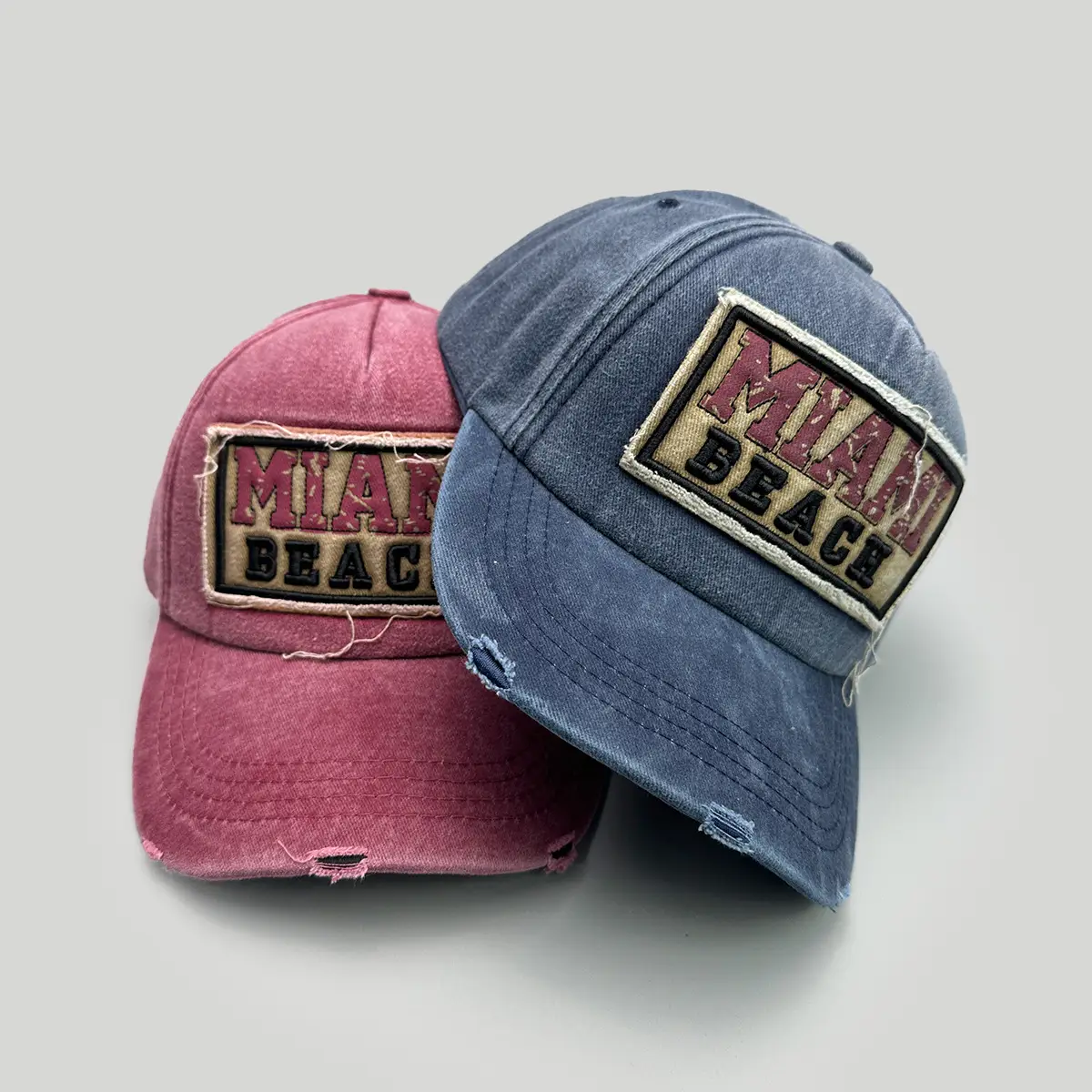 Vintage Patch Baseball Caps for Men Women Pink Blue - Image 7