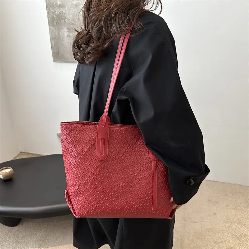 Vintage Woven Tote Bag Brown Large Capacity Casual 2024 - Image 9
