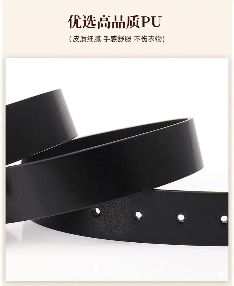 Color Diamond Square Buckle Belt for Women — feature 10