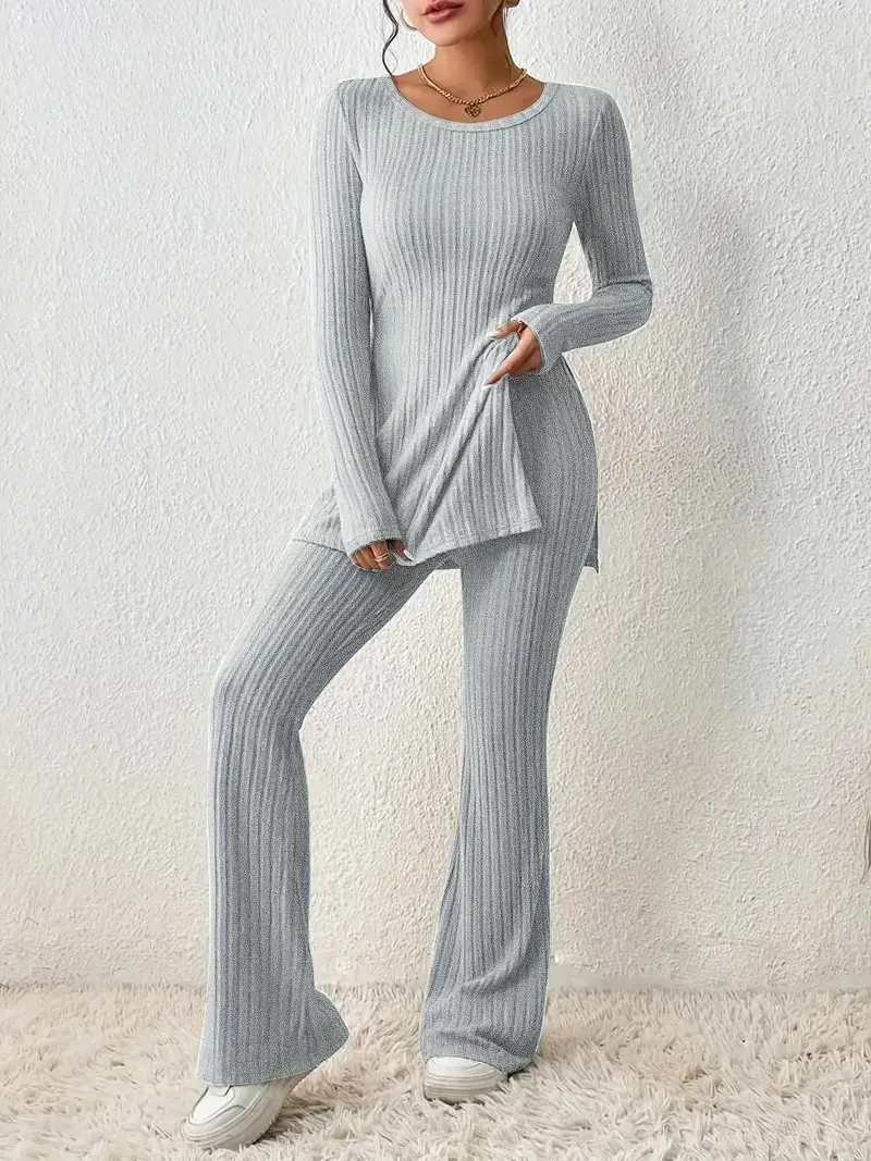 European and American Amazon Cross-Border Women's Clothing Solid Color Sexy Casual Slim New Fashion Feminine Knitted Pit Suit — feature 16