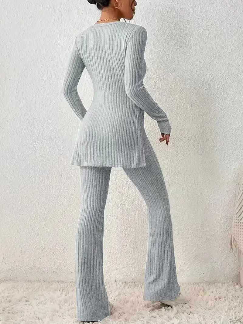 European and American Amazon Cross-Border Women's Clothing Solid Color Sexy Casual Slim New Fashion Feminine Knitted Pit Suit — feature 17