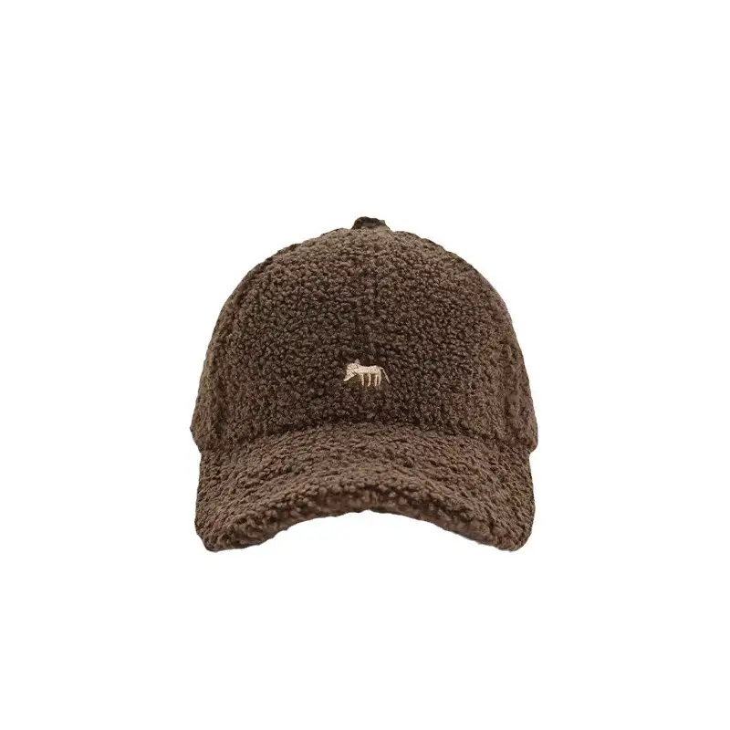 Korean Embroidered Fox Lamb Velvet Cap Women Winter Warm Large - Image 12