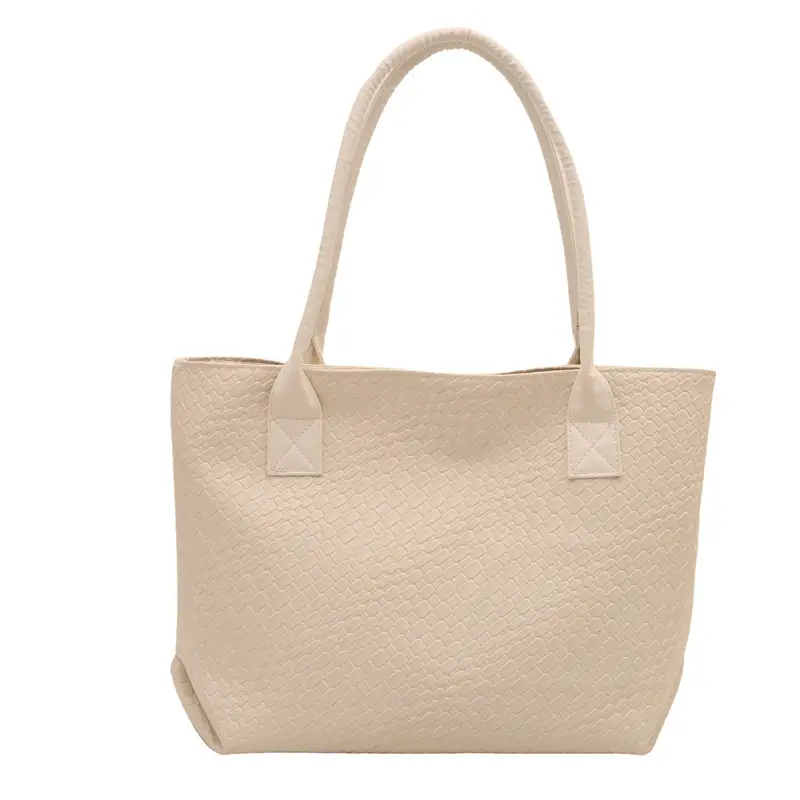Women's Woven Brown Shoulder Bag Large Capacity Winter Fashion Commuter - Image 2