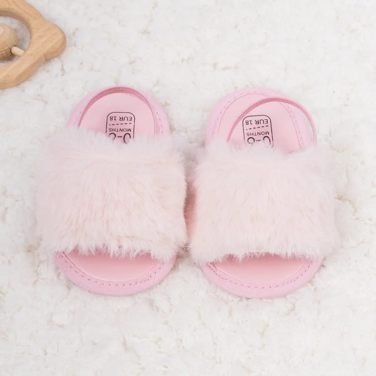 Baby Faux Fur Sandals Velcro Breathable Sole — feature 10