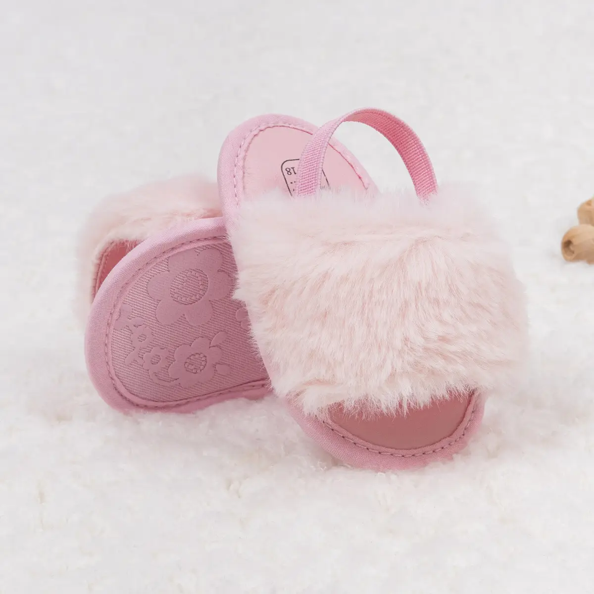 Baby Faux Fur Sandals Velcro Breathable Sole — feature 12