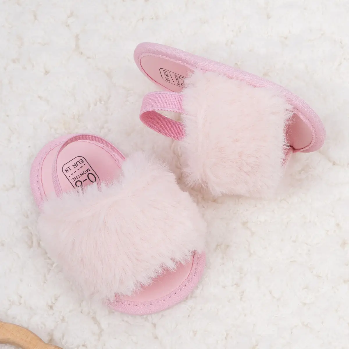 Baby Faux Fur Sandals Velcro Breathable Sole — feature 13