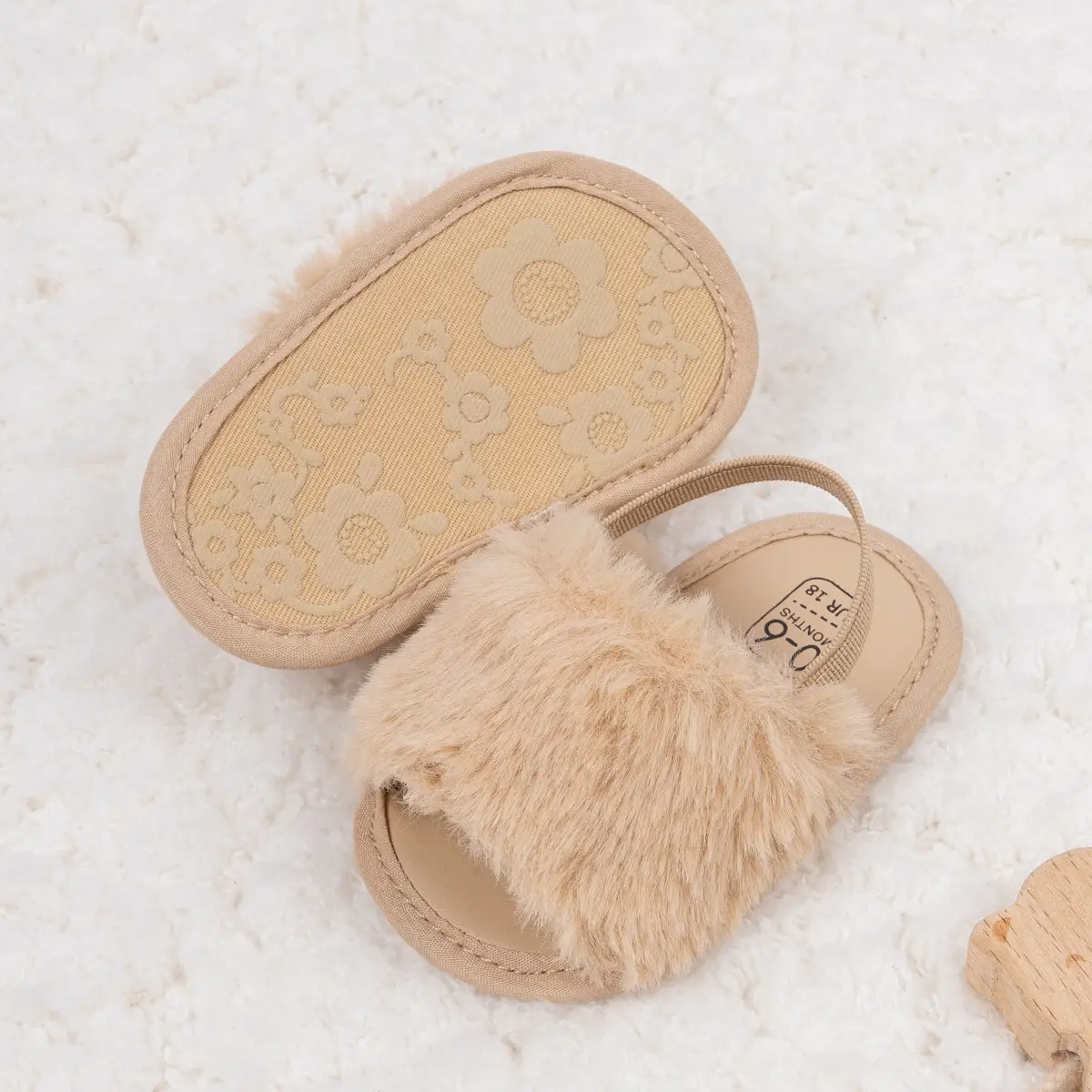 Baby Faux Fur Sandals Velcro Breathable Sole — feature 17