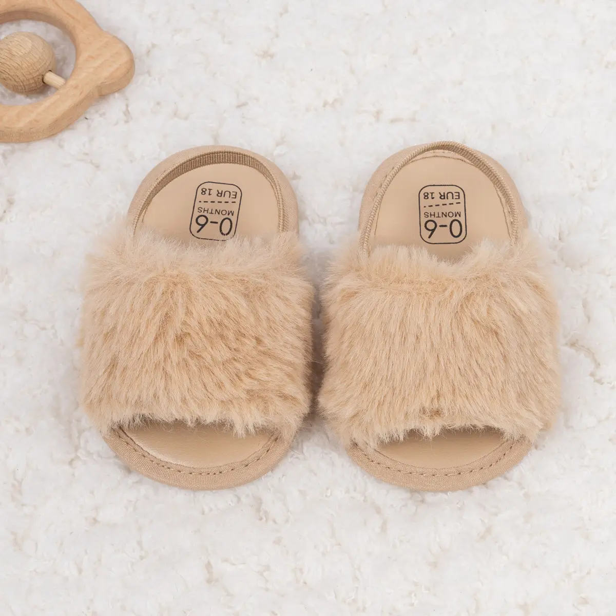 Baby Faux Fur Sandals Velcro Breathable Sole — feature 18
