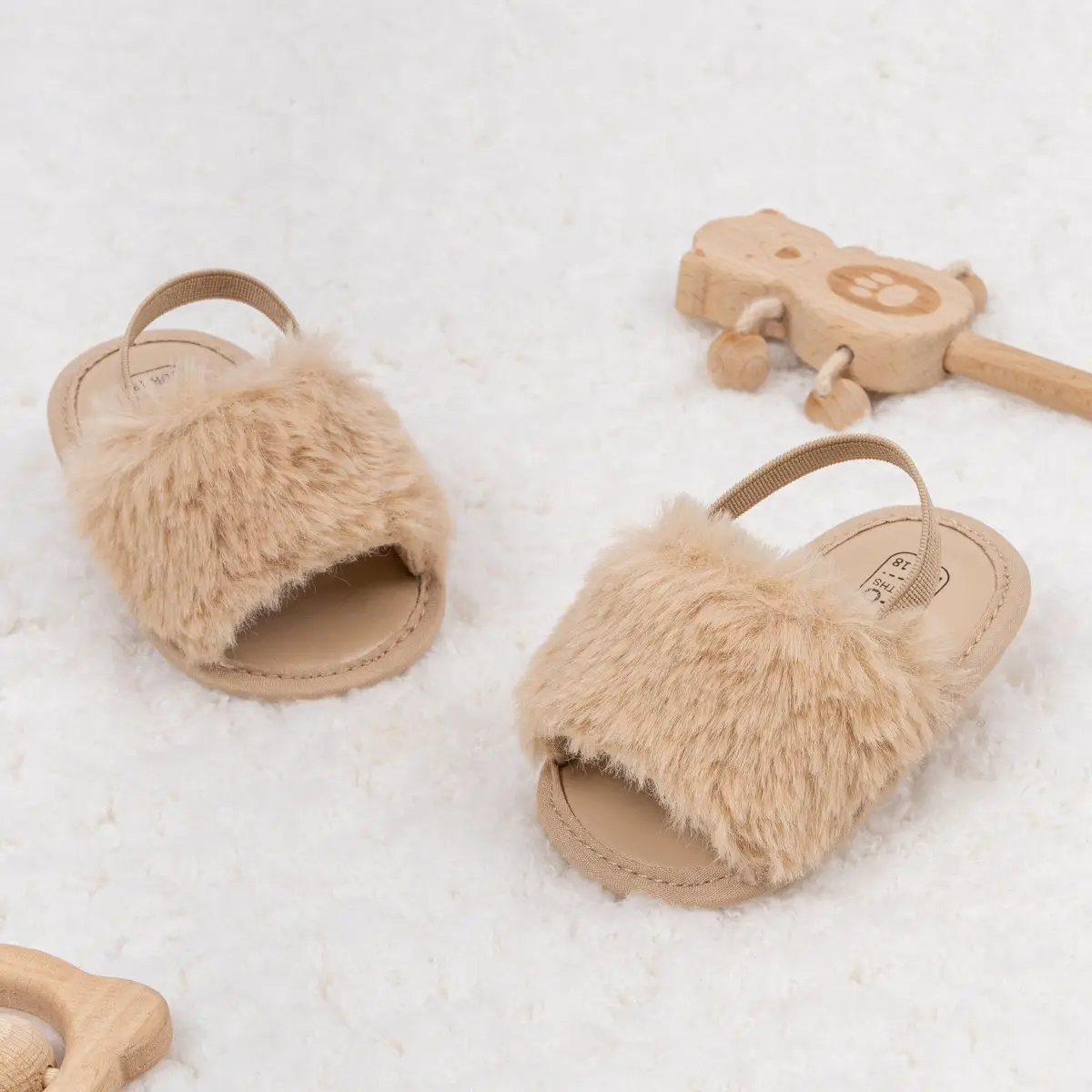 Baby Faux Fur Sandals Velcro Breathable Sole — feature 19
