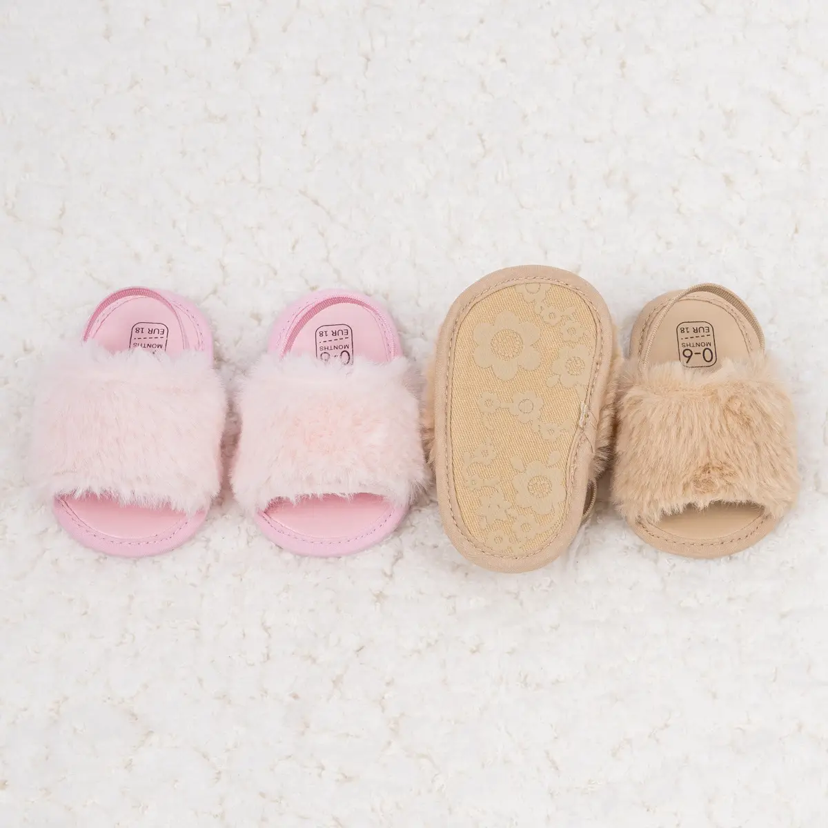 Baby Faux Fur Sandals Velcro Breathable Sole — feature 5