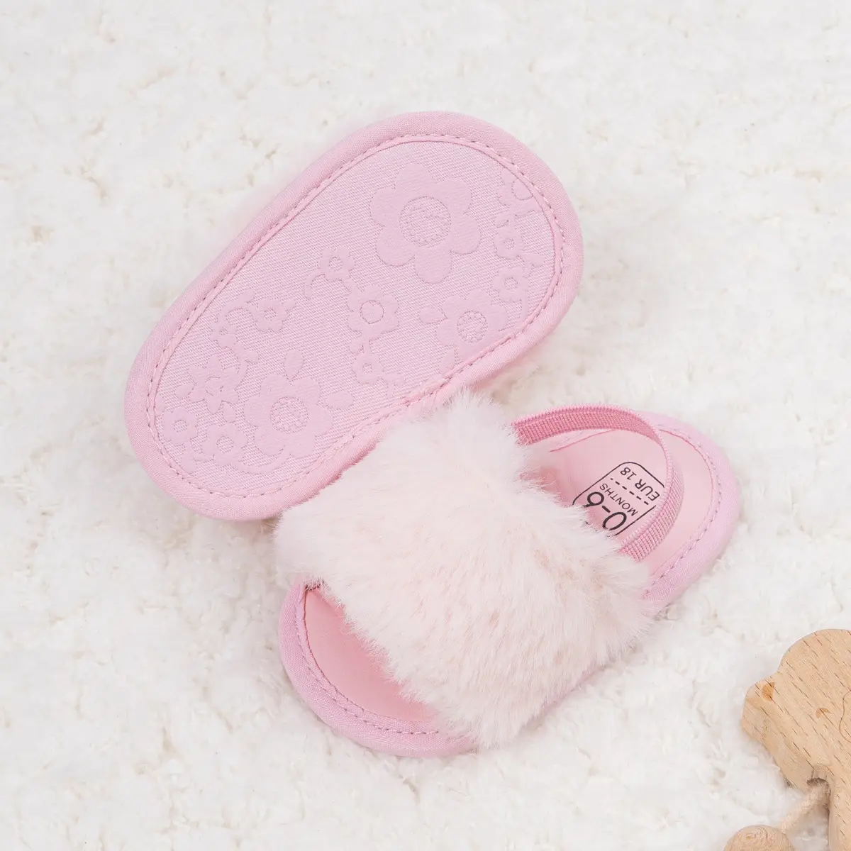 Baby Faux Fur Sandals Velcro Breathable Sole — feature 9
