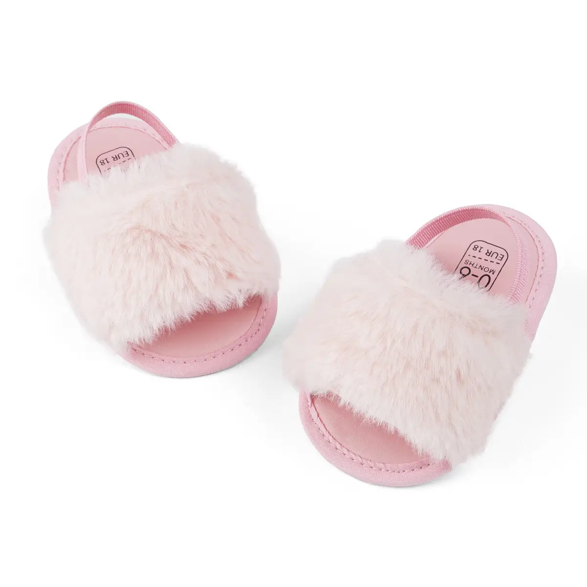 Baby Faux Fur Sandals Velcro Breathable Sole
