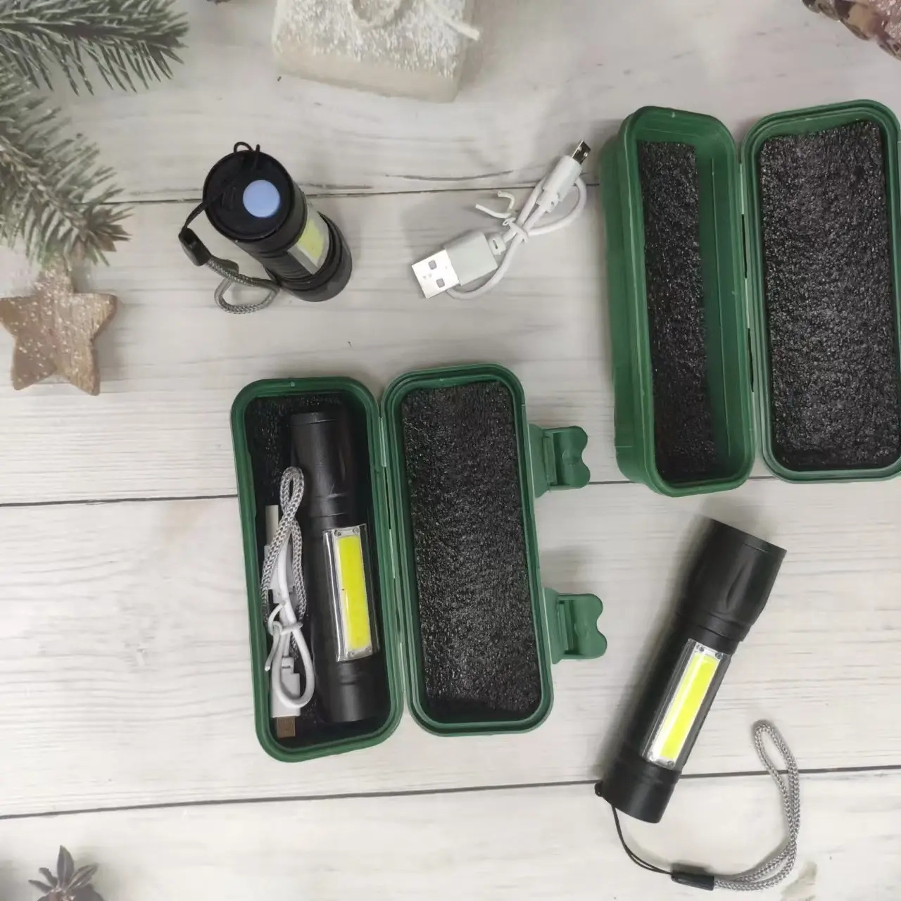 Cross-border Mini USB Flashlight Multifunctional Zoom Outdoor Camping β feature 9