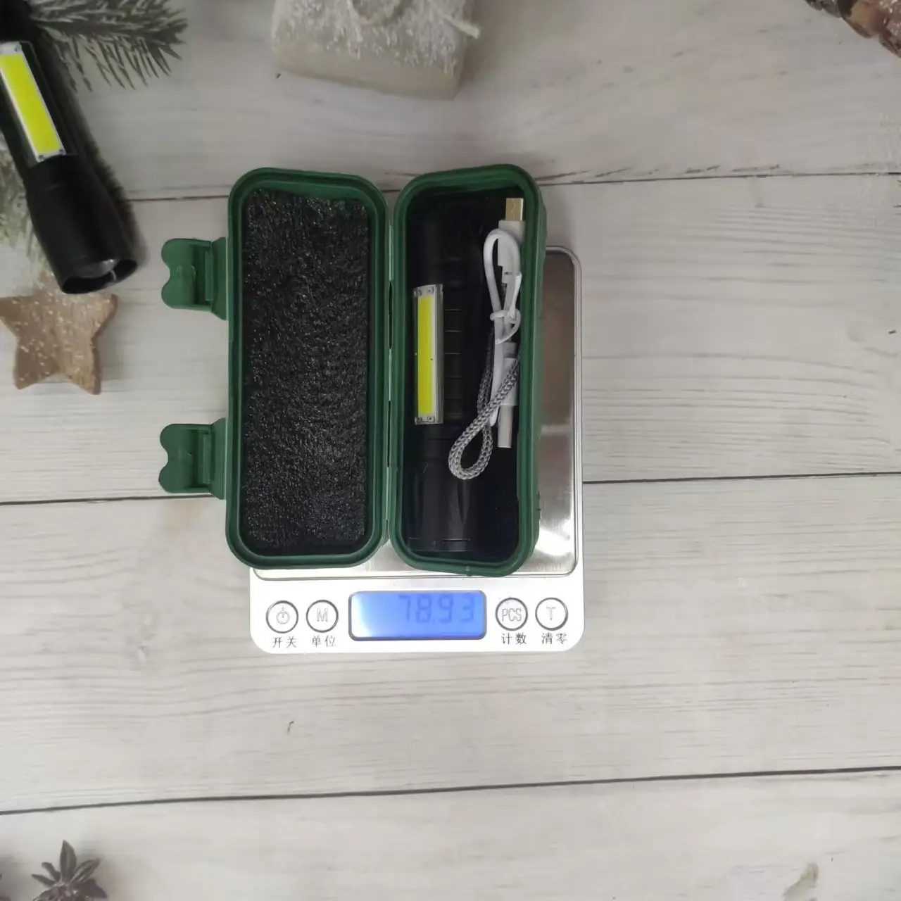 Cross-border Mini USB Flashlight Multifunctional Zoom Outdoor Camping