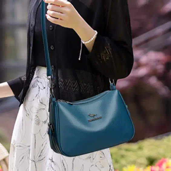 Blue One-Shoulder Crossbody Bag for Women Winter Commute - Image 8