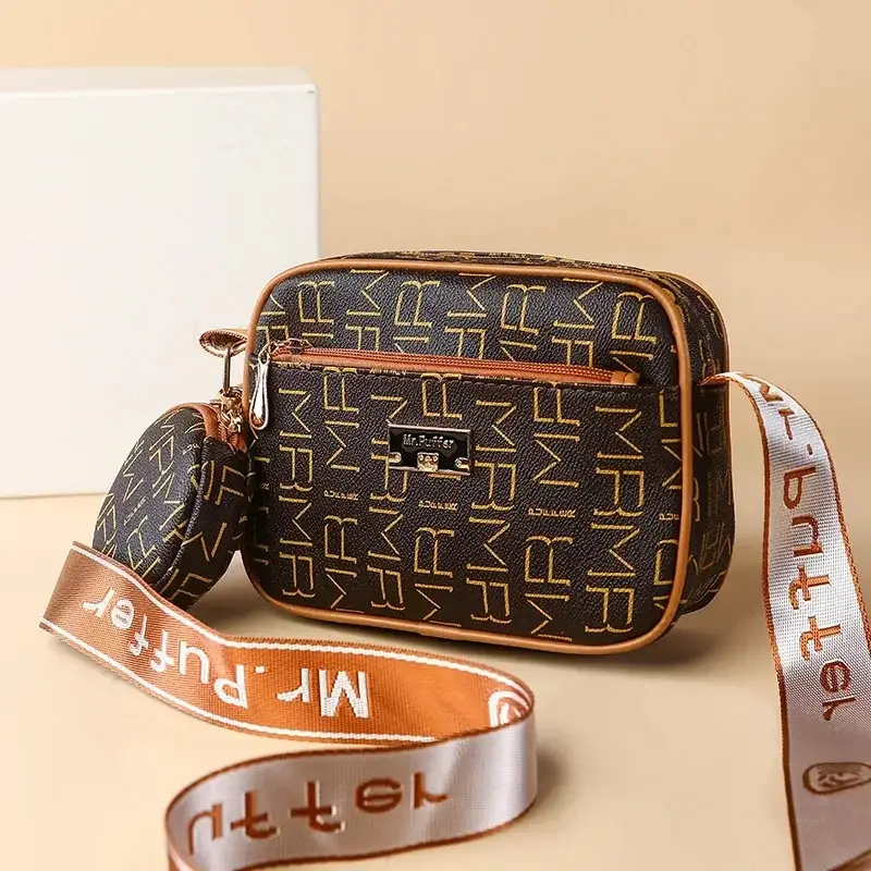 Women's Crossbody Bag Set with Printed Pattern - Image 2