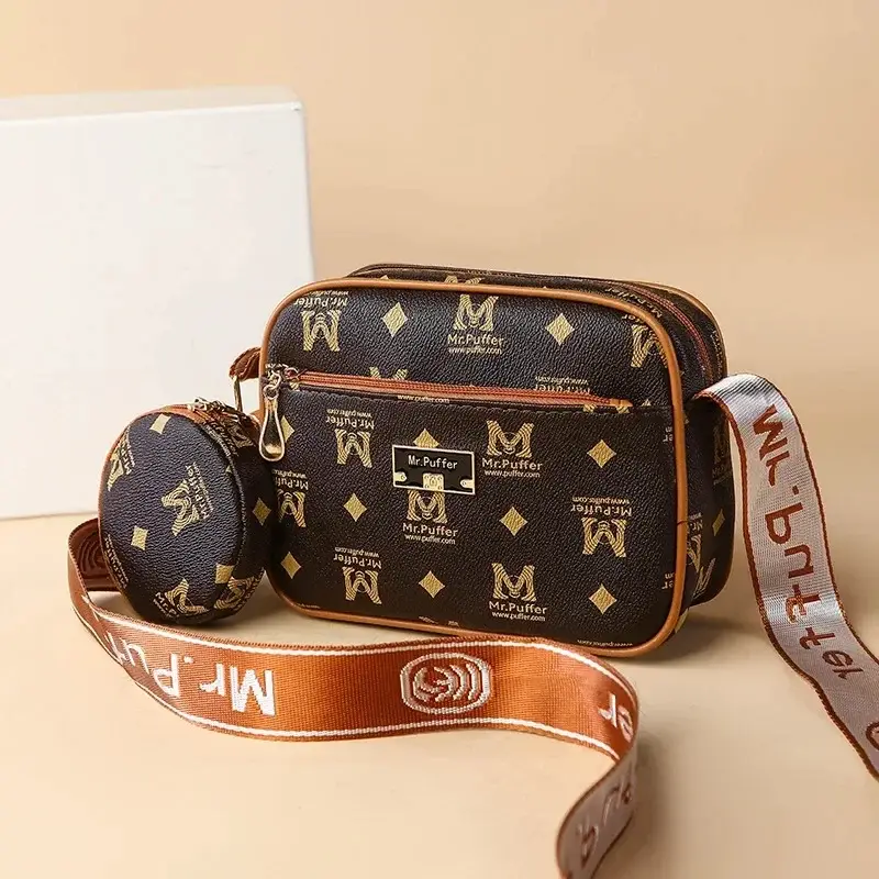 Women's Crossbody Bag Set with Printed Pattern - Image 6