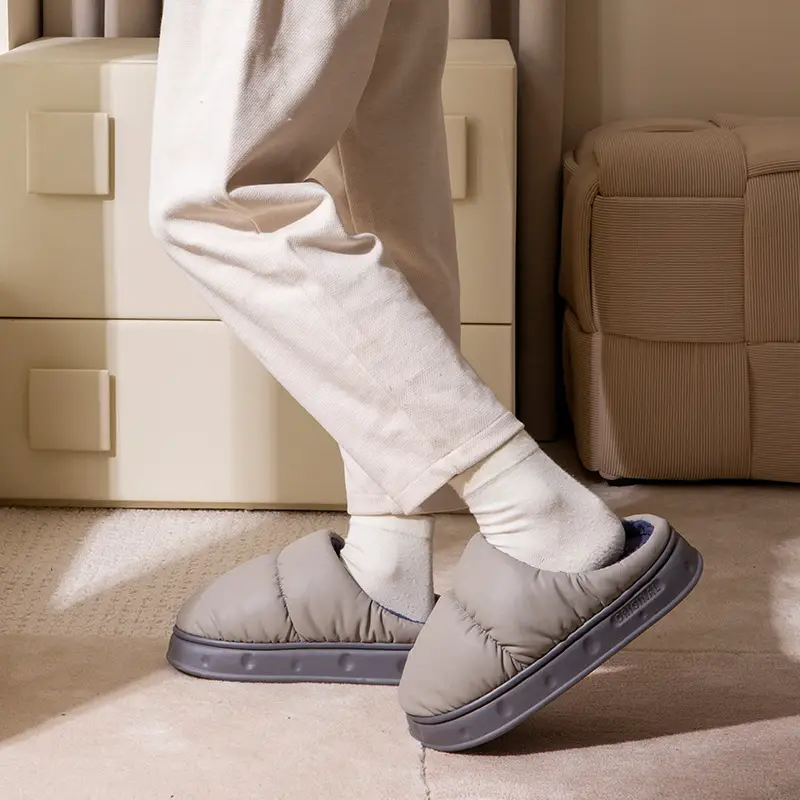 Waterproof Cotton Slippers for Men, Winter 2026 New Model, Indoor Home Non-Slip Thick-Soled Warm Slippers That Can Be Worn Outside in Winter - Image 6