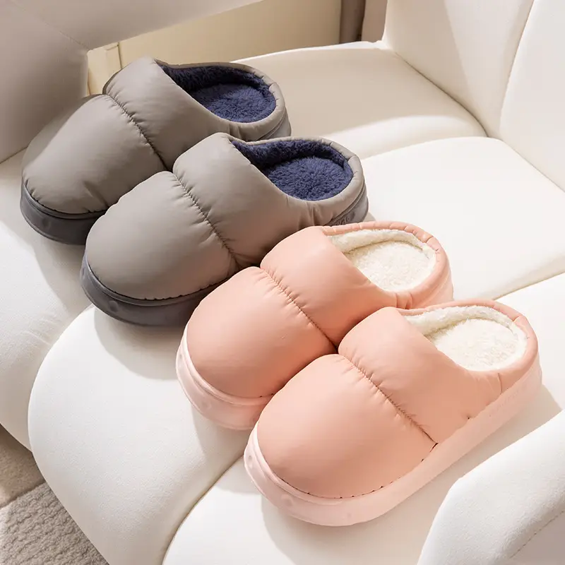 Waterproof Cotton Slippers for Men, Winter 2026 New Model, Indoor Home Non-Slip Thick-Soled Warm Slippers That Can Be Worn Outside in Winter - Image 8