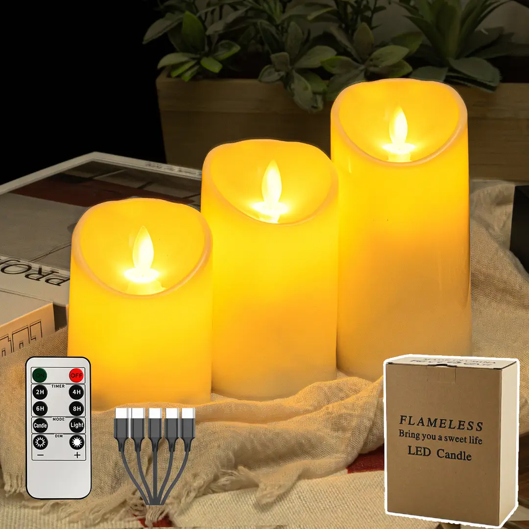 Led Rechargeable Electronic Candles Halloween Atmosphere Decoration Birthday Arrangement Props Remote Control Candle Lights Simulated Candles
