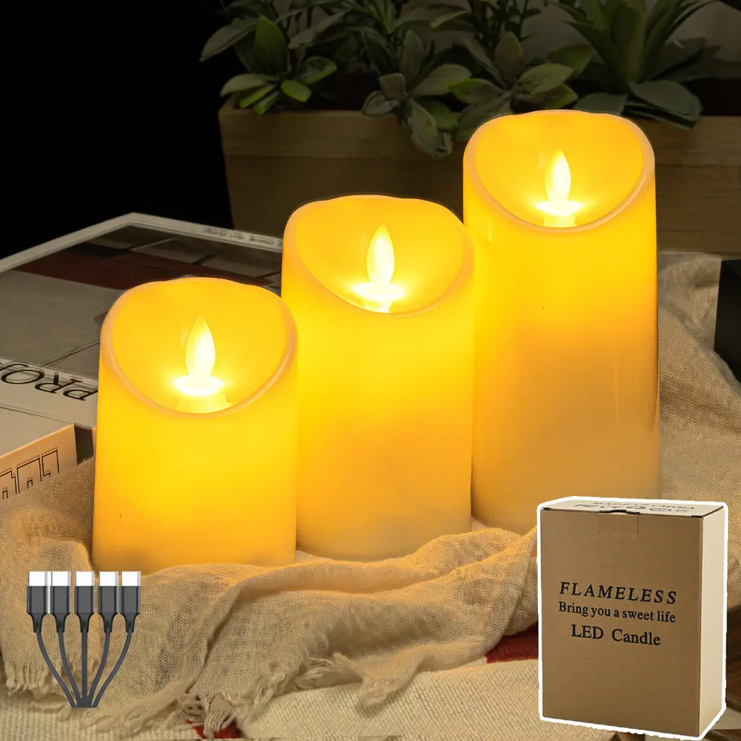 Led Rechargeable Electronic Candles Halloween Atmosphere Decoration Birthday Arrangement Props Remote Control Candle Lights Simulated Candles