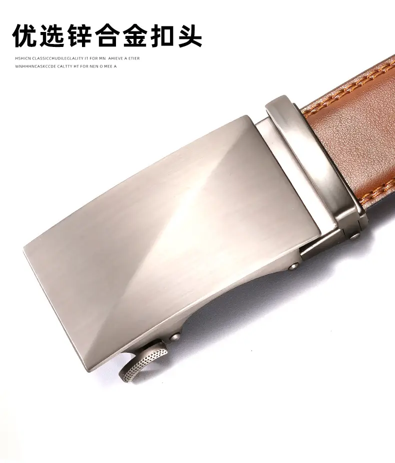 Men's Genuine Leather Belt Automatic Buckle Cross-Border Business — feature 2