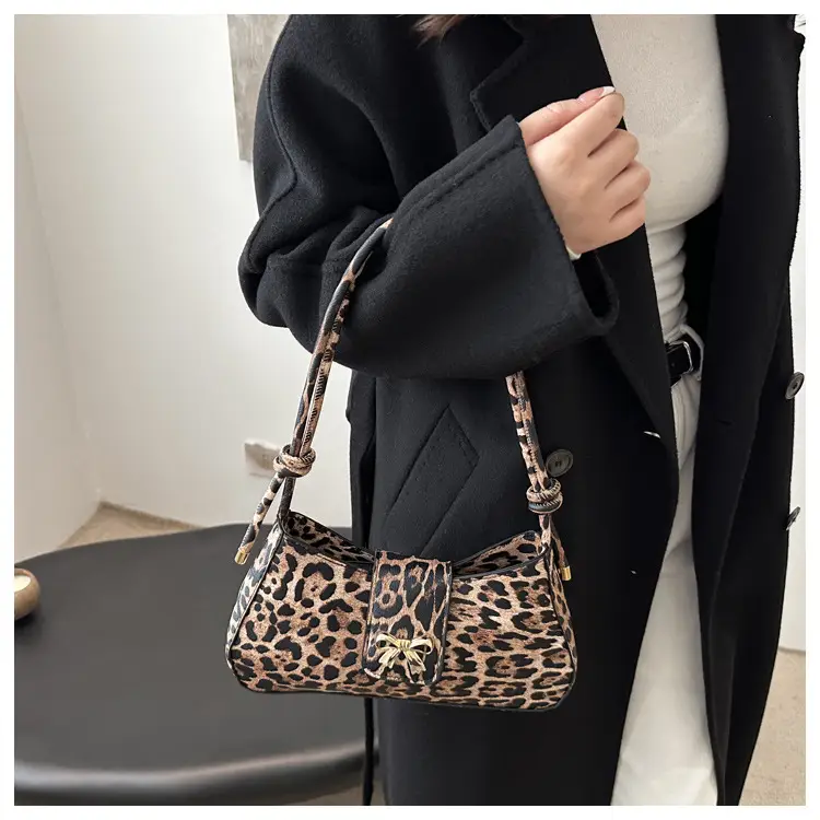 Leopard Print Bow Shoulder Bag for Women — feature 15