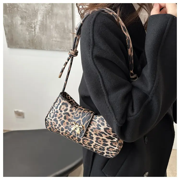 Leopard Print Bow Shoulder Bag for Women — feature 18