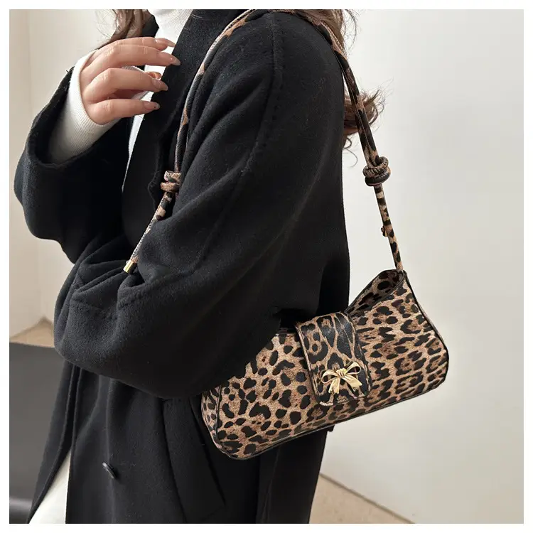 Leopard Print Bow Shoulder Bag for Women — feature 19