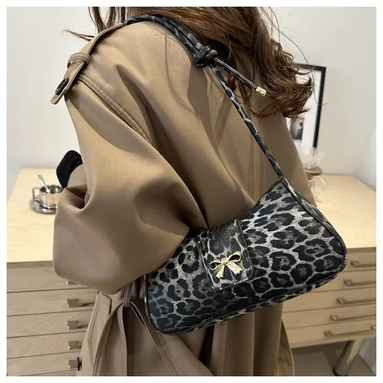 Leopard Print Bow Shoulder Bag for Women — feature 24