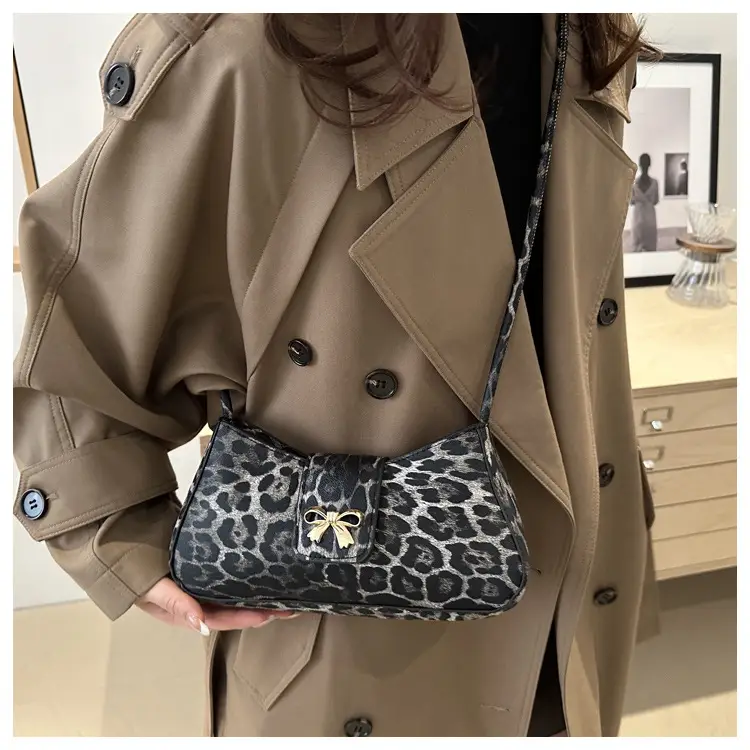 Leopard Print Bow Shoulder Bag for Women — feature 25