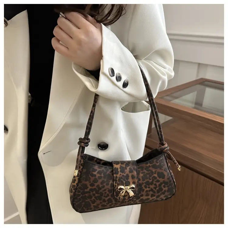 Leopard Print Bow Shoulder Bag for Women — feature 26