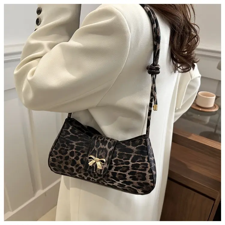 Leopard Print Bow Shoulder Bag for Women — feature 33