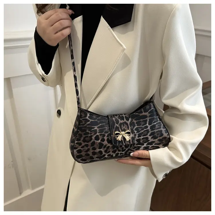 Leopard Print Bow Shoulder Bag for Women — feature 35