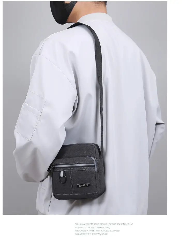 Insi New Men's Black Oxford Shoulder Backpack — feature 12