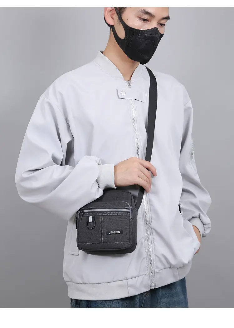 Insi New Men's Black Oxford Shoulder Backpack — feature 13