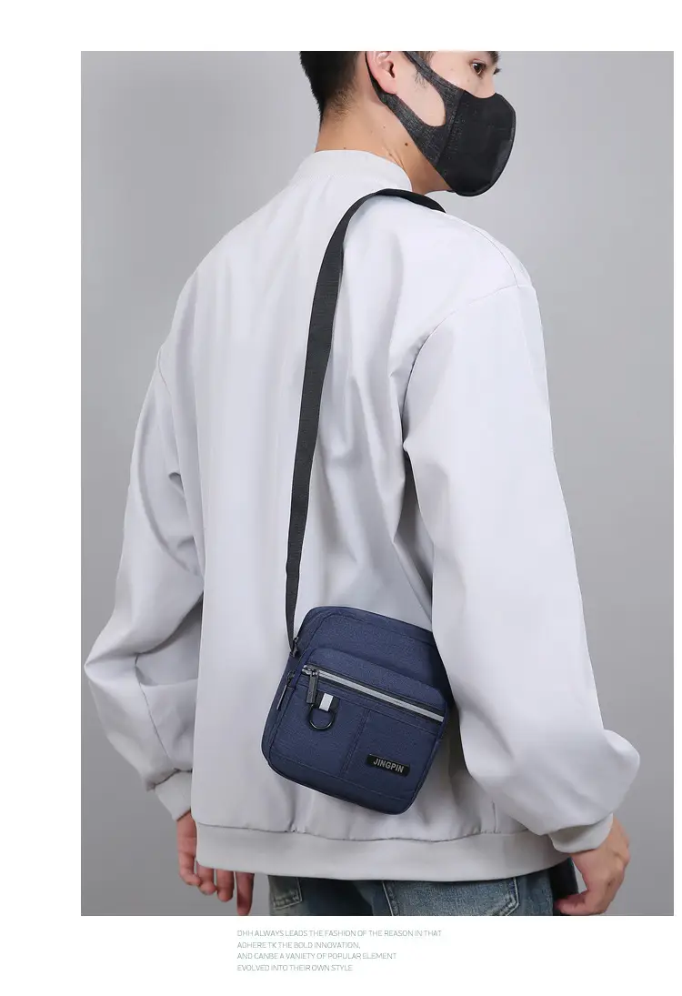 Insi New Men's Black Oxford Shoulder Backpack — feature 16