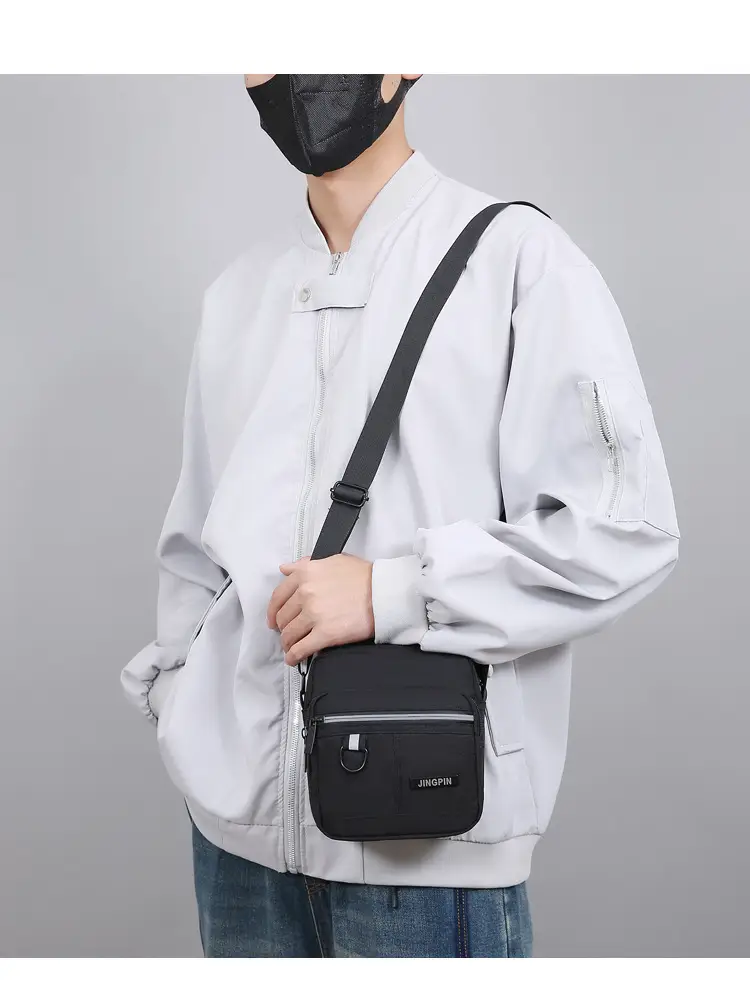 Insi New Men's Black Oxford Shoulder Backpack — feature 19