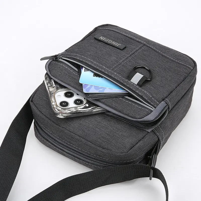 Men's Grey Crossbody Phone Bag Large Capacity Winter Sports - Image 3