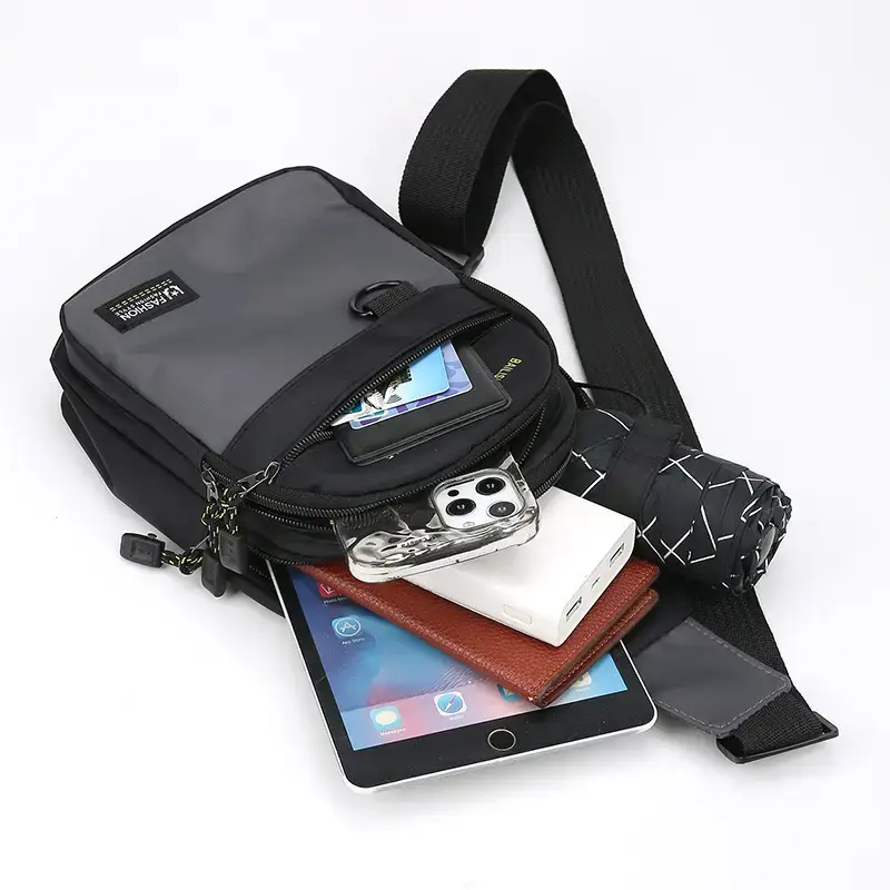 Men's Black Business Travel Crossbody Bag Lightweight All-Match - Image 7