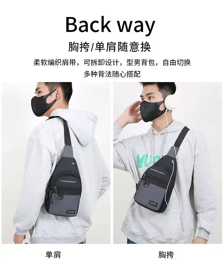 Men's Black Business Travel Crossbody Bag Lightweight All-Match — feature 4