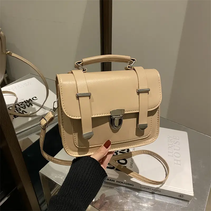 Korean Style Brown Square Shoulder Bag for Women - Image 8