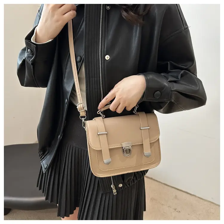 Korean Style Brown Square Shoulder Bag for Women — feature 10