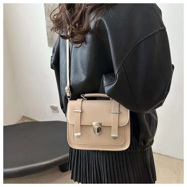 Korean Style Brown Square Shoulder Bag for Women — feature 11