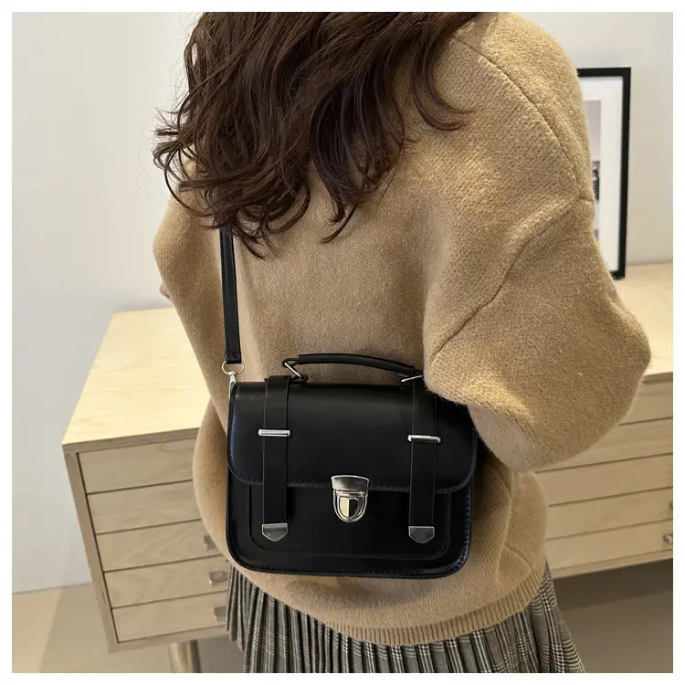 Korean Style Brown Square Shoulder Bag for Women — feature 14